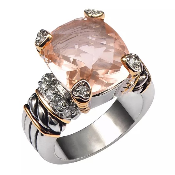 Jewelry - 🆕 Morganite Sterling Gold Noblesse Ring